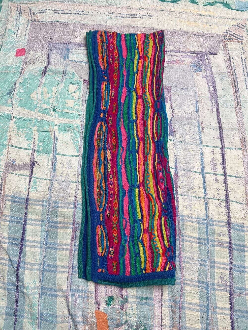 90s vintage Coogi Wool 3d Knit Scarf